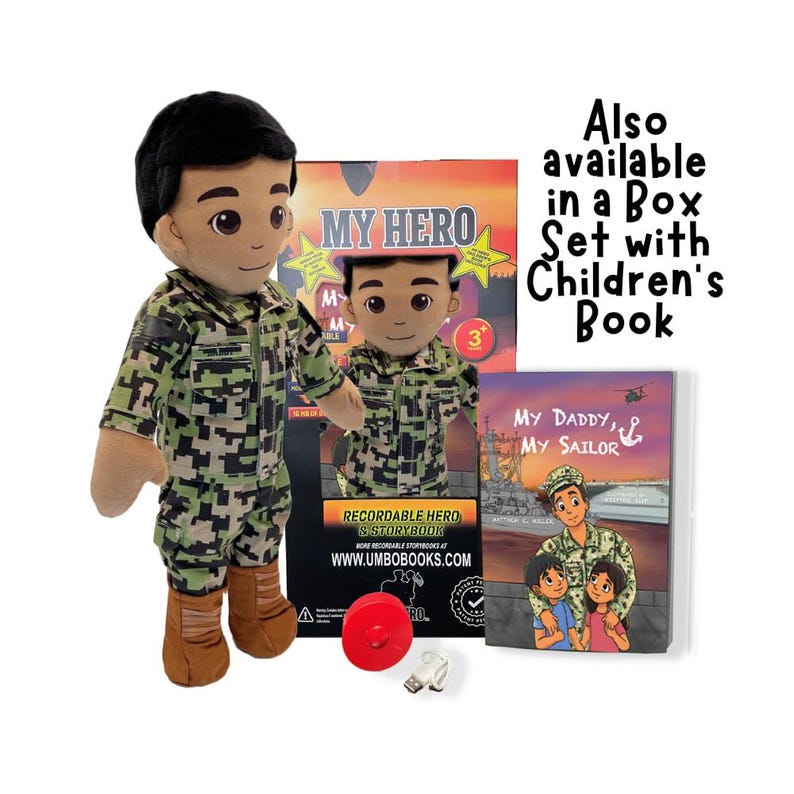 Kids Military, Kids Military Gift, Deployment Doll, Daddy Doll, Recordable Doll, Deployment Doll, Military Doll, Military Theme kid, Mommy Doll, Connection Gift Military, Navy Doll, Air Force Doll, Marine Doll, Coastie Doll, Army kids doll, Sailor, talking doll, talking plush, speaking doll, speaking plush, personalized doll, customizable doll, comfort doll, month of the military child gift, month of the military child, Navy Doll, Marine Doll, Air Force Doll, Navy Doll, Army Doll, Sailor Doll