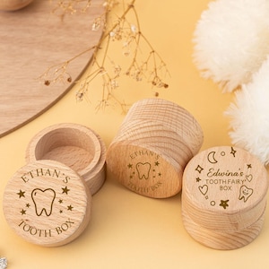 Tooth Fairy Box,Personalised Wooden Tooth Fairy Coin Box,Boy Girl Childrens Wooden Tooth Box Keepsake,Christening Gift,New Baby Shower Gift