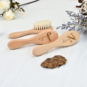 Custom Birth Flower Baby Hairbrush,Baby Name Brush,Baby Shower Gift,Baby Keepsake Gift,Christening Baby Girls Boys Gift,New Parents Gift