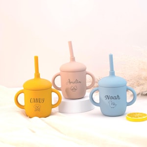 Custom Silicone Cup, Baby Silicone Sippy Cup, Personalized Silicone Sippy Cup, Engraved Name Sippy Cup, Toddler Cup, Baby Gift, Baby Tumbler