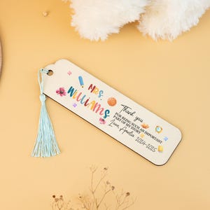 Marcapáginas de madera personalizado, regalo para el día del maestro, marcapáginas de madera, marcapáginas de madera con pintura, regalo para el maestro, regalo de regreso a clases, regalo de fin de año.