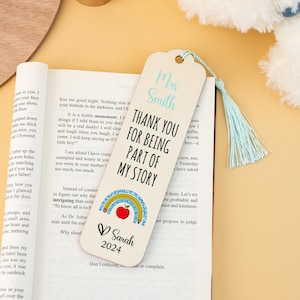 Marcapáginas de madera personalizados, regalo para el Día del Maestro, bonito marcapáginas de madera, marcapáginas de madera con pintura, marcapáginas de madera personalizado, regalos para maestros
