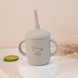Personalized Toddler Silicone Cup, Silicone Baby Cup with Name, Custom Engraved Non-Spill Toddler Training Cup, 1st birthday, Ideal Gift