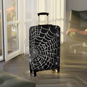 Bagagehoes, spinnenwebpatronen, Halloween-reisaccessoires, griezelig spinnenontwerp, minimalistische kofferbeschermer