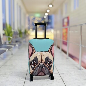 Personalized Luggage Cover with French Bulldog Design, Travel Accessory, Dog Lover Gift, Cute Pet Design for Vacations, Perfect for Family