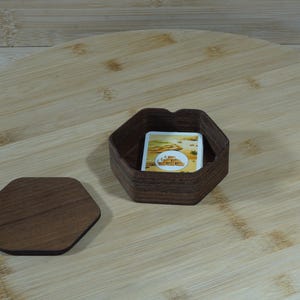 Hexkiste Hexagonal wooden box for board games, dice or jewelry