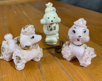 Vintage Spaghetti Poodles - set of 3 - made in Japan