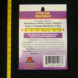 Metri-center™ Adhesive Ruler for Crafts, Sewing, Quilting, Card Making ...