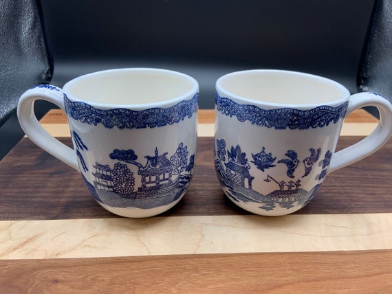 Blue willow mugs cheap