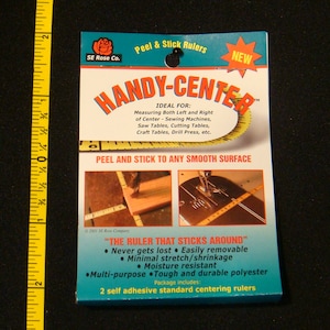Handy-Center™ self adhesive strip Rulers used as sewing ruler, quilting ruler, craft ruler, card making ruler - 2 per package