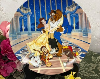Love's First Dance Plate #417E - Beauty & The Beast Plate - Edwin Knowles Walt Disney Collectible Plate with Certificate -