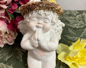 Vintage Dreamsicles Cherub Angel kneeling with praying hands - 1993 Cast Art Cherub - Kristin Haynes cherub Angel praying