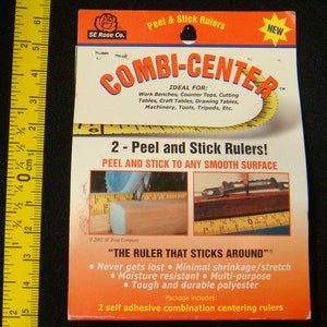 Combi-Center™ self adhesive strip Ruler used as sewing ruler, quilting ruler, craft ruler, card making ruler - 2 per package