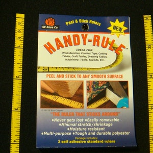 Handy-Rule™ adhesive Ruler used as sewing ruler, quilting ruler, craft ruler, card making ruler - 2 per package