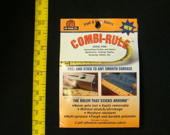 Combi-Rule™ adhesive Ruler for crafts, sewing, quilting, card making - inches and metric - 2 per package