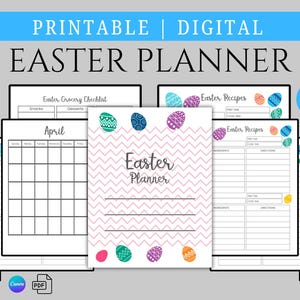 Editable Easter Planner, Spring Planner, Easter Organizer, Easter Printable, Spring Printable, Easter Gifts, Easter Bunny, Holiday Printable