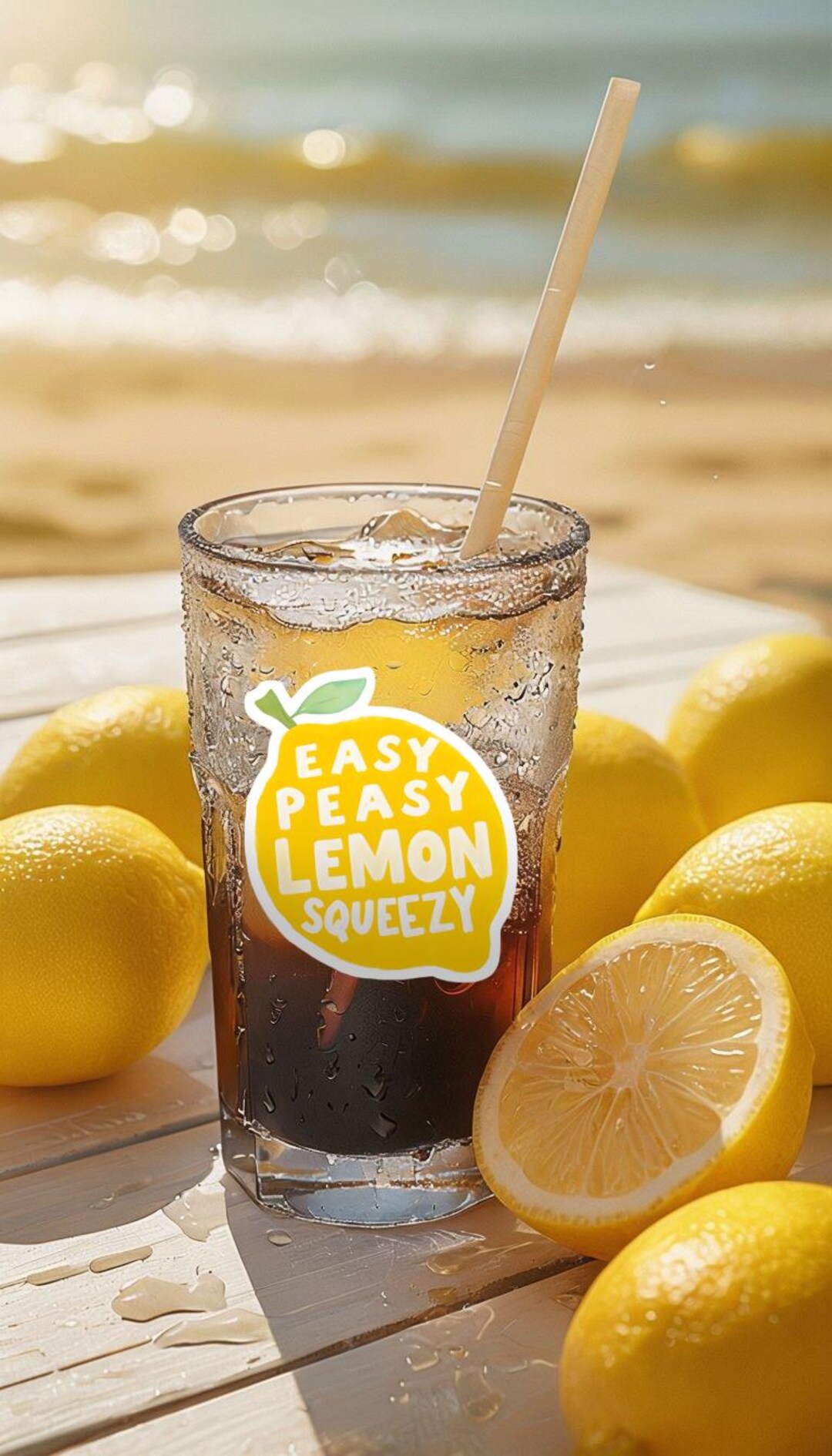 Easy Peasy Lemon Squeezy Printable Sticker | Cute Lemon Quote PNG for ...