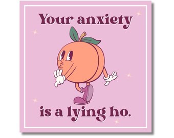 Angst perzik magneet | Grappig koelkastdecor voor geestelijke gezondheid voor sarcastische volwassenen