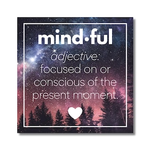 Mindful Magnet, Gifts For Her, Gifts For Him, Yoga Magnet, Fridge Magnet, Positive Magnet, Inspirational Gift, Mindfulness, Night Sky Magnet