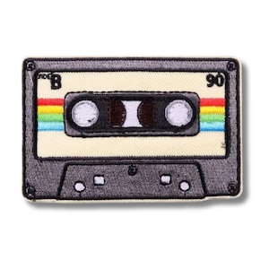 Jaren 90 regenboog gemengde tape geborduurde opstrijkpatch, patch, patches voor jassen, patches voor tassen, patch voor hoeden, patches, retro-patch