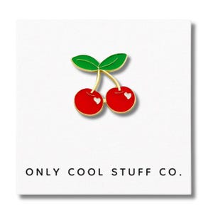 Kersen emaille pin, cadeau voor haar, cadeaus voor hem, kersenpin, pin geschenken, pins display, retro pin cadeau, kersen cadeau, retro kersen pin geschenken