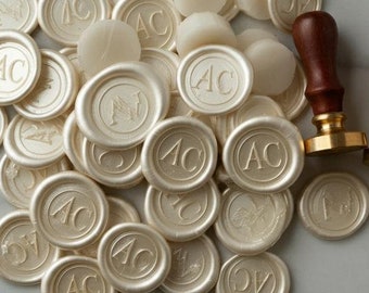 Custom Wax Seal Sticker with Self Adhesive Backing White Color Wax Initials Personalized Wax Seal Stamp