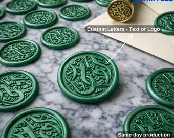 Custom Wax Seal Stickers with Self-Adhesive Wedding Monogram Initials Arabic Letters