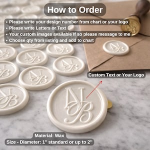 Sellos de cera personalizados para bodas, monograma personalizado, autoadhesivos imagen 5