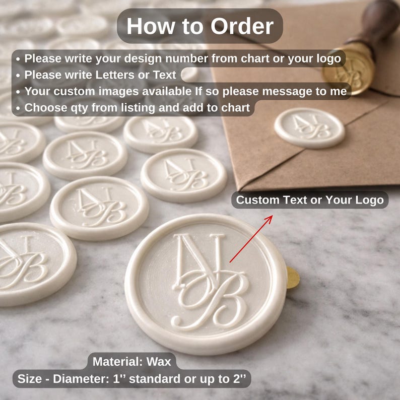 Sellos de cera personalizados para bodas, monograma personalizado, autoadhesivos imagen 5