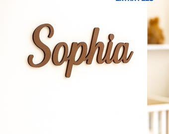Personalisierte Namensschild Holz Baby – Ausgeschnittenes Holzschild – Kindername Holzschild – Erster Name Holzschild – Kinderzimmer