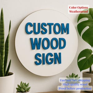 Custom Business Logo Wood Sign Personalized Laser Cut Commercial Branding Wall Art Word Signage UV Print Sign Custom Size Color Bulk Order