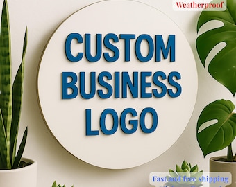 Custom Wood Business Logo Sign, UV Printed Company Sign