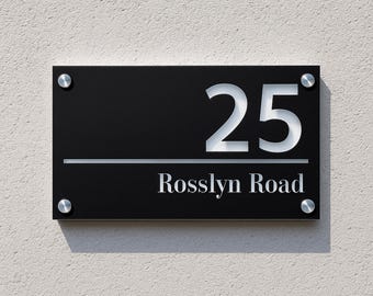 Custom Address Plaque House Wall Plaques Personalized  Acrylic Modern  Wall Number Sign
