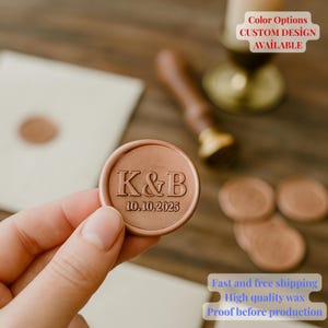Personalisierte Wachs-Siegel-Aufkleber für Hochzeitseinladungen, Roségold-Monogramm, selbstklebende Siegel, personalisierte Wachssiegel-Umschläge für Hochzeitseinladungen