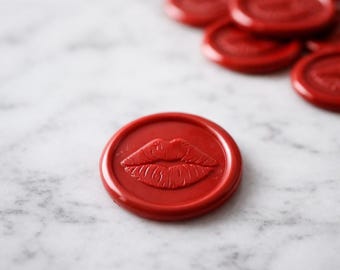 Custom Wax Seal Stickers with Strong Self Adhesive Personalized Logo Lip Design