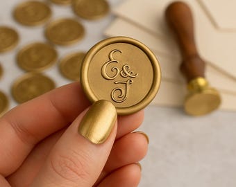 Custom Wedding Wax Seal Stickers, Personalized Monogram, Self Adhesive