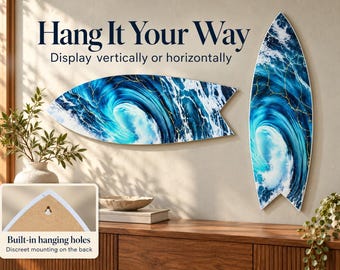 Personalized Surfboard Wall Art, Custom Name Sign, Acrylic Beach House Decor