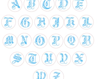 Aangepaste monogram lakzegelstempel, verweven letters, vintage bruiloftszegel