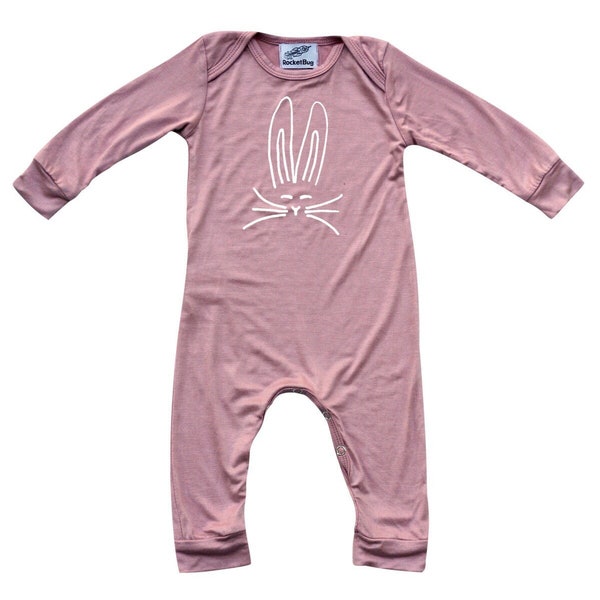 Easter Nordic Bunny Long Sleeve Baby Romper- easter outfit, easter suday, pastel, easter photo, spring, easter basket, easter sunday