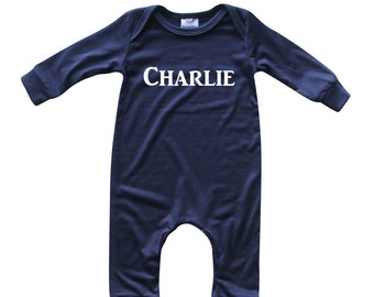 Personalized Silky Long Sleeve Baby Romper- Gender Neutral-baby gift, baby shower, gift ideas,  fall, winter, trendy
