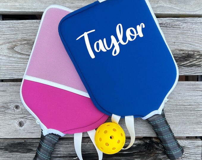 Personalized Pickleball Paddle Covers - Racket Cover - Sport Gift - Custom - Stocking Stuffer, Christmas Gift