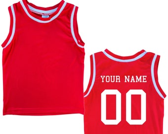 Custom Sleeveless Basketball Sport Jersey for Babies and Toddlers-Personalized with Name & Number-BACK Only- Baby Gift, Sports Gift