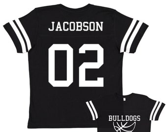 Custom Team Basketball Sport Cotton Jersey Tee-Toddler and Child Personalized with Name and Number-FRONT and BACK-Gift, birthday gift
