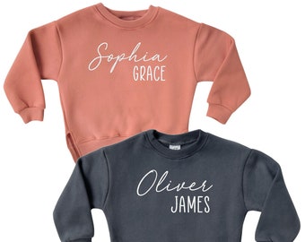 Rocket Bug Personalized First + Middle Name Crewneck Sweatshirt-name gift, baby, toddler, coat, sweater