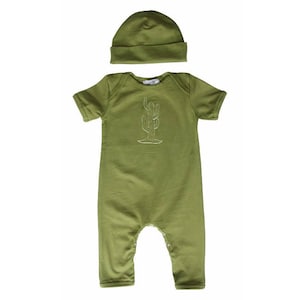 ON SALE! Cactus Baby Romper with Matching Hat--Boy, Girl, Gender Neutral, Trendy, Baby Shower gift, newborn gift