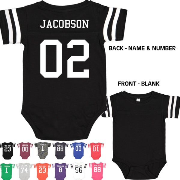 Custom Cotton Football Sport Jersey Baby Bodysuit Personalized with Name & Number-BACK Only- Baby Gift, Sports Gift, Game Day