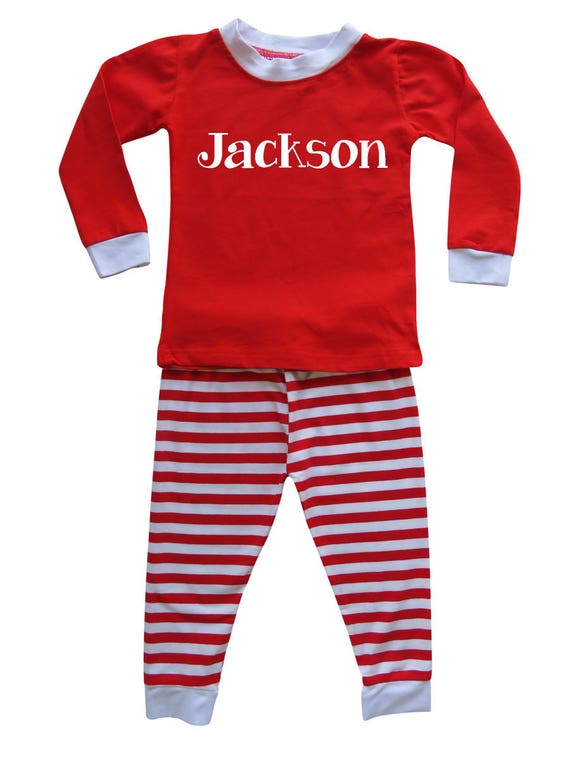 Ready to Ship! Personalized Holiday Christmas Red White Striped