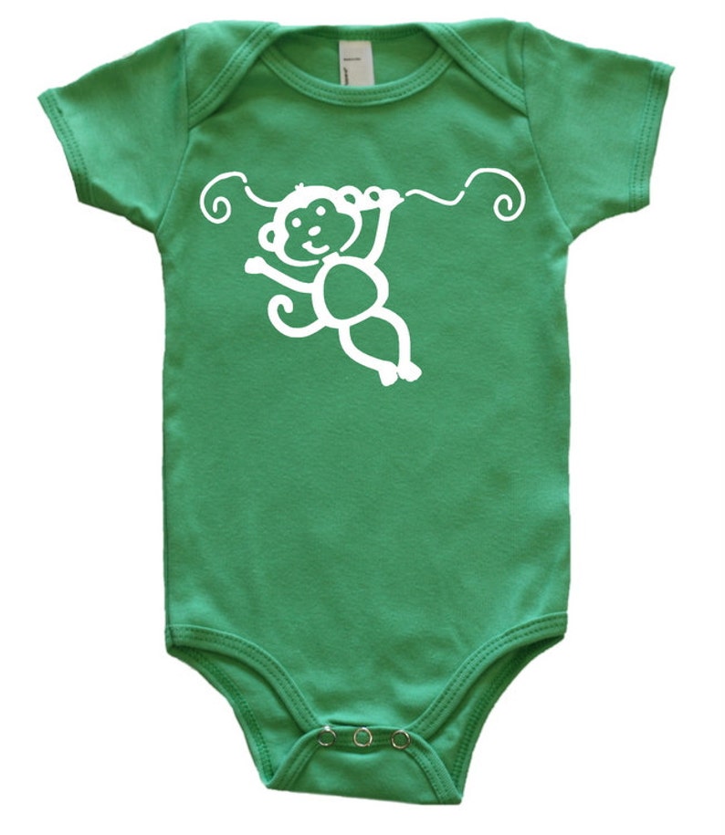 Monkey Silhouette Baby Bodysuit