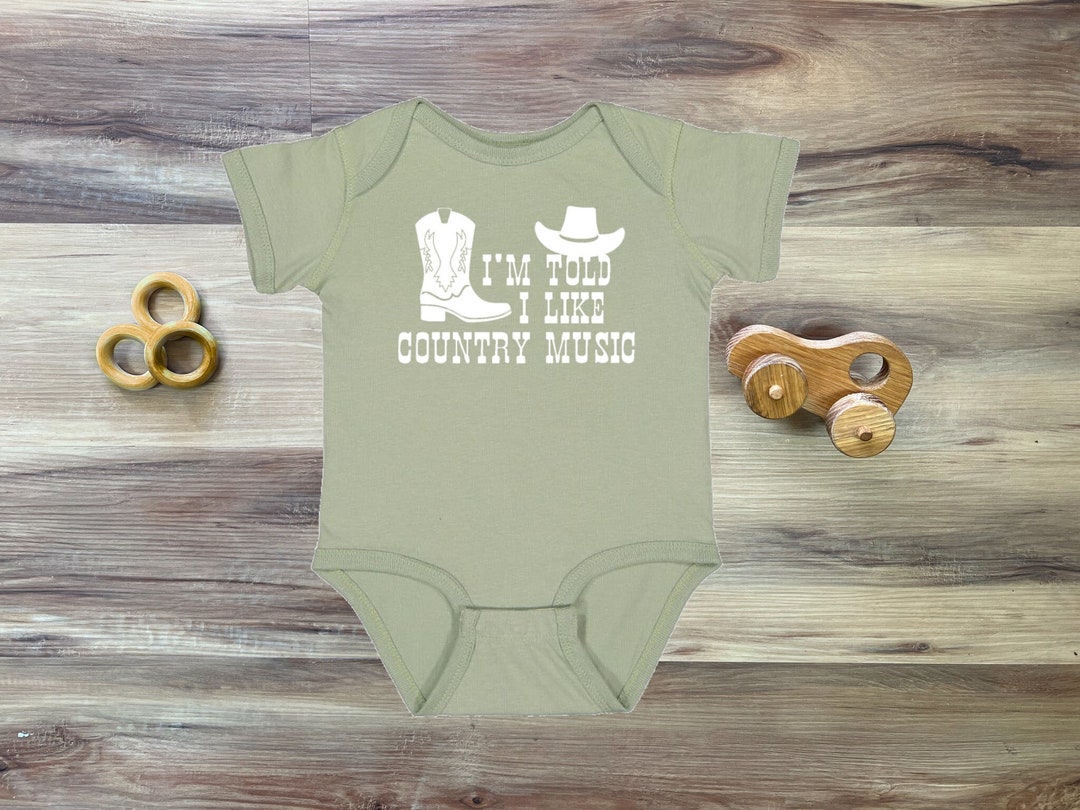 I'm Told I Like Country Music Silhouette Baby Bodysuit Boys & Girls ...