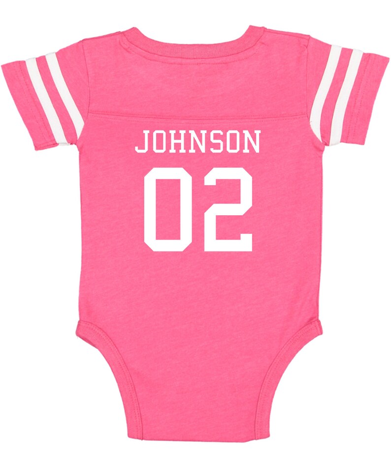 Custom Cotton Football Sport Jersey Baby Bodysuit Personalized Etsy
